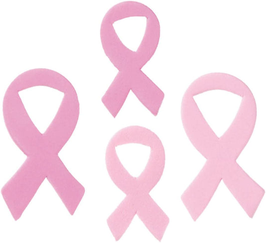 Pink Foam Ribbon Breast Cancer Stickers