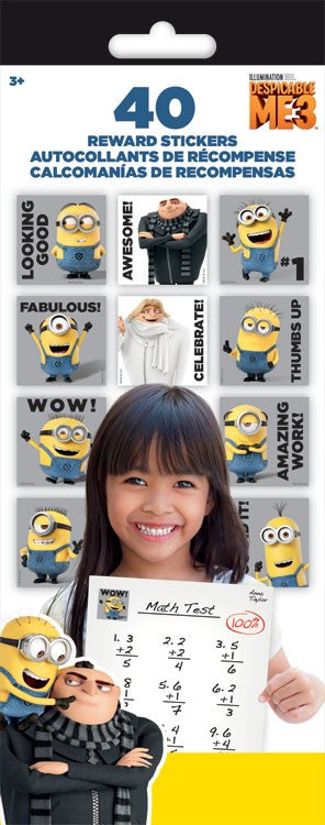 Despicable Me 3 Minions Movie Rewards Sticker Pack 40 Stickers
