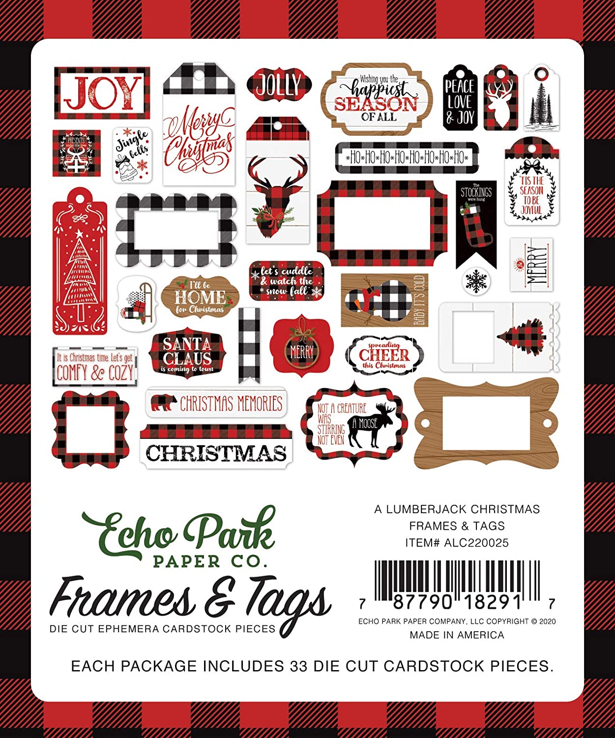 Buffalo Plaid Lumberjack Christmas Die Cuts