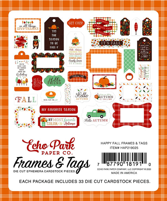 Happy Fall Frames and Tags Ephemera