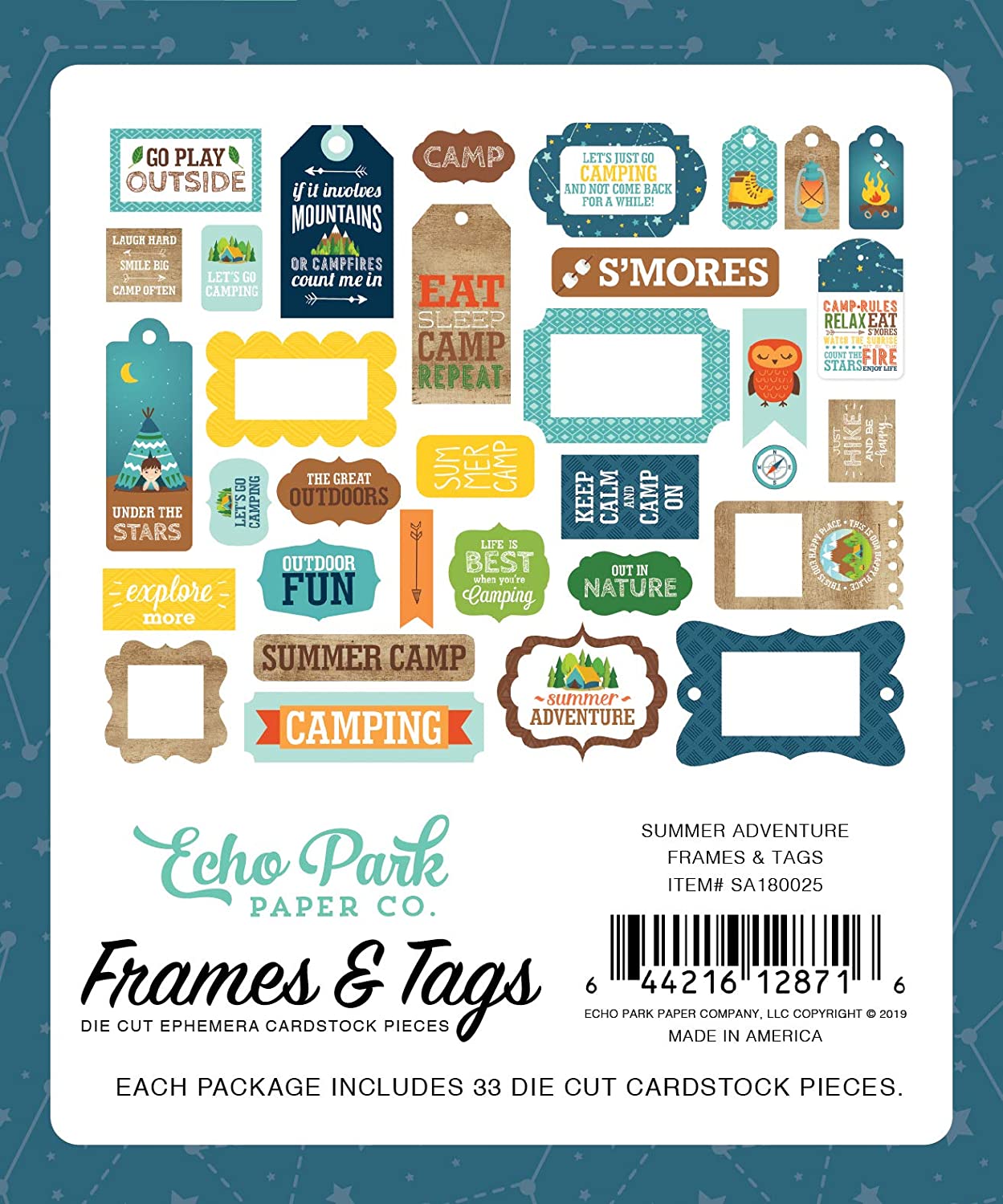 Summer Adventures Ephemera Die Cut Set