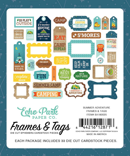 Summer Adventures Ephemera Die Cut Set