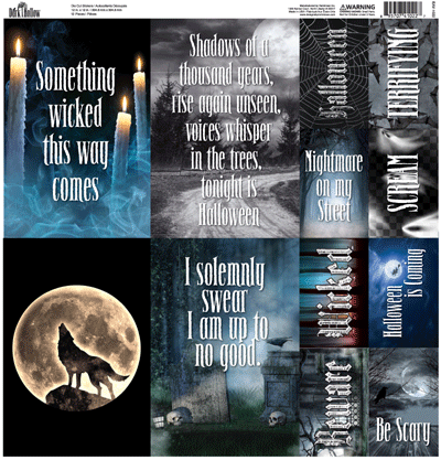 Spooky Dark Hollow Halloween Phrase Stickers 12x12 Size