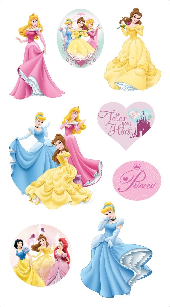 Disney Princess 3-d Stickers Metal Edged Essential