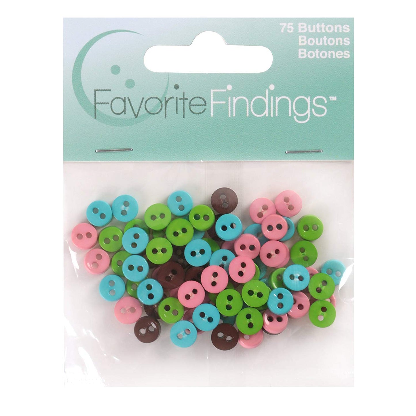Mini Round Clean Colors Buttons 75pc