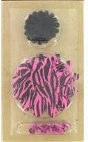 Pink Zebra Flowers and Brads Set