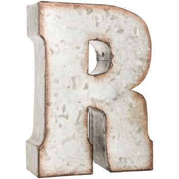 Galvanized Letter R Monogram Home Decor