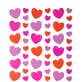 holographic valentines cards Pink and Red Holographic Valentine Heart Stickers