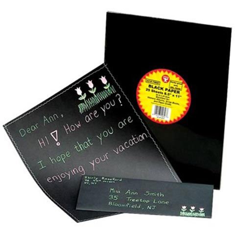 Black Paper Pack - 8.5"X11" 25/Pkg by Hygloss