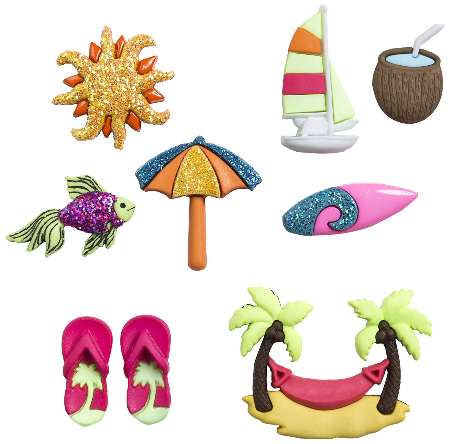 Tropicana Beach Tropical Themed Shaped Buttons by Dress It Up – Country  Croppers