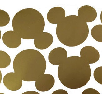 Vinyl Mickey Mouse Head Die Cut Stickers - 5 Inch - 4pc Choose Color