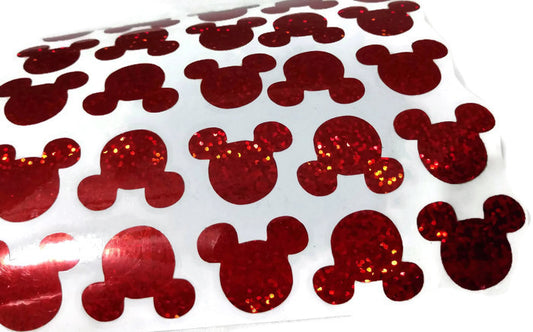 Mickey mouse vinyl decals red holographic