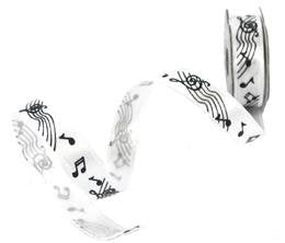 Satin Music Notes Ribbon
