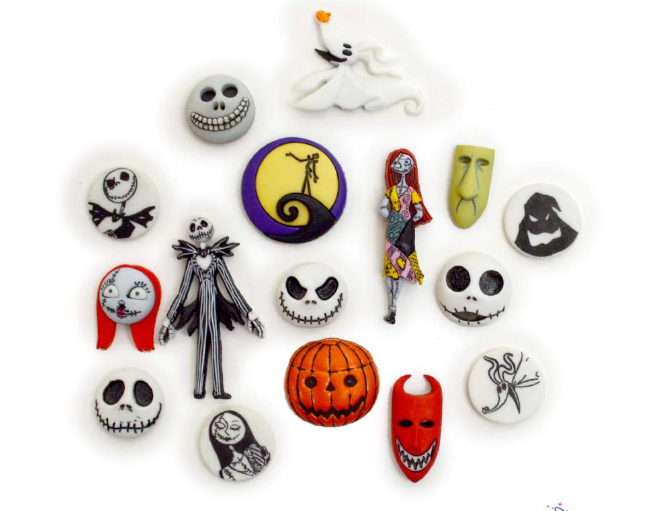 Jumbo Assortment Nightmare Before Christmas Disney Character Buttons