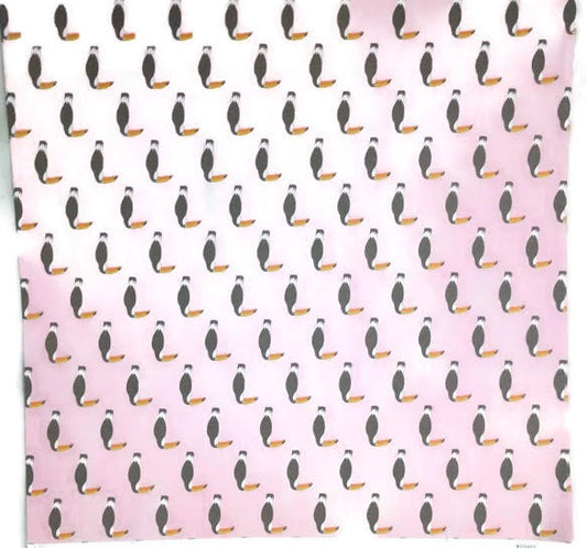 Pelicans on Pink 12x12 Scrapbook Paper - 4 Sheets