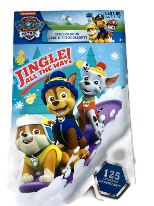 Paw Patrol Jingle All The Way Christmas/Winter Sticker Book 125