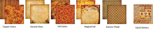 Best of Harvest Papers & Stickers Set - 12x12 Scrapbook Kit by Reminice