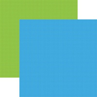 Block Party Blue Green Scrapbook paper by Reminisce