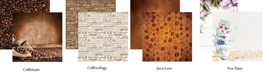 Coffee & Tea - 12x12 Scrapbooking Papers Set - 4 Sheets - by Reminisce