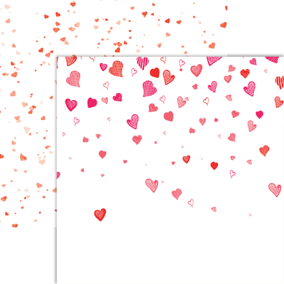 Forever Hearts - 12x12 Valentine Scrapbook Papers Set - by Reminisce