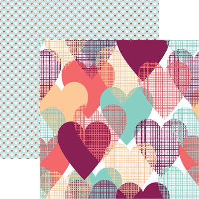 Transparent Hearts - Forever Hearts - 12x12 Valentine Scrapbook Paper - 5  Sheets - by Reminisce
