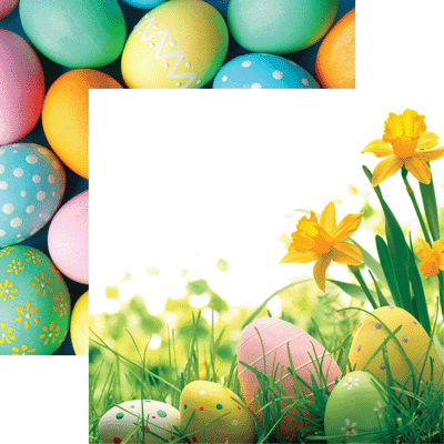 Happy Easter - Hello Spring - 12X12 Scrapbook Papers by Reminisce - 5 Sheets