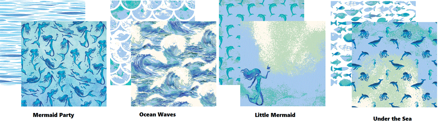 Mermaids Tale Scrapbook Paper Set 12x12 by Reminisce