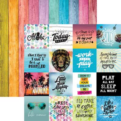 Hello Summer Quote book Scrapbook Paper by Reminisce