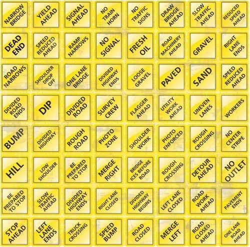 Reminisce Road Signs Yellow Word Sign Stickers