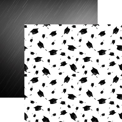 The Graduate Graduation Caps Scrapbook Paper