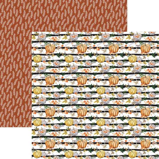 Hello Autumn Pumpkins Galore Scrapbook Paper