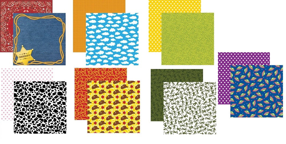 Reminisce Toy Story Toybox 12x12 Scrapbook Papers Set of 7