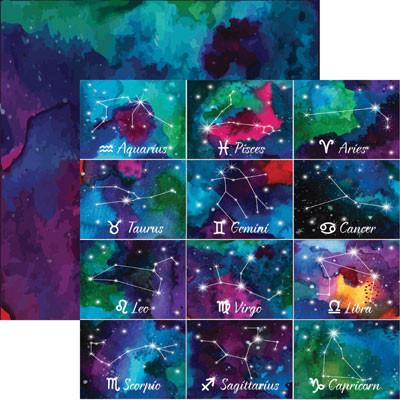 Written in the Stars Zodiac Scrapbook Paper