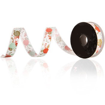 Coral Flower Ribbon Coral Watercolor Floral Ribbon