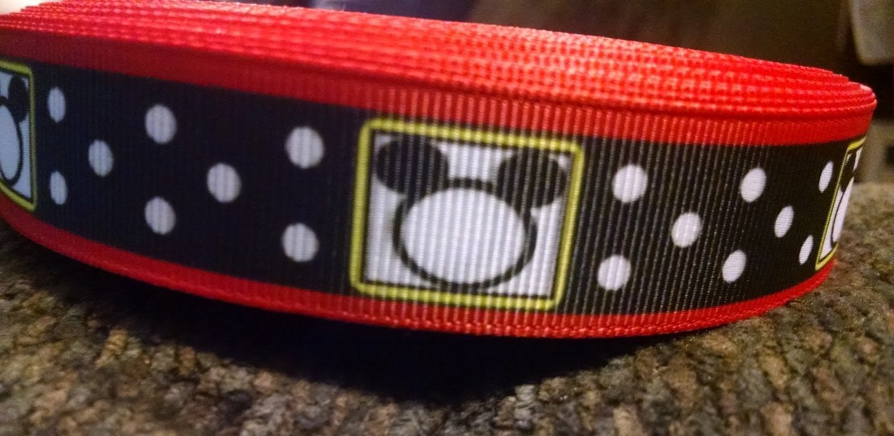 Grosgrain Printed Disney Mickey Heads & Dots Ribbon - 3 Yards