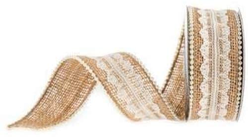 Lace and Pearls Burlap Ribbon