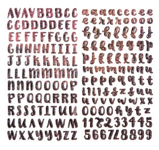 Script Rose Gold Alphabet Stickers