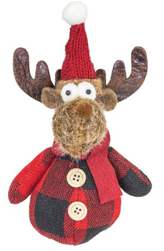 Ruby Buffalo Plaid Moose Ornament
