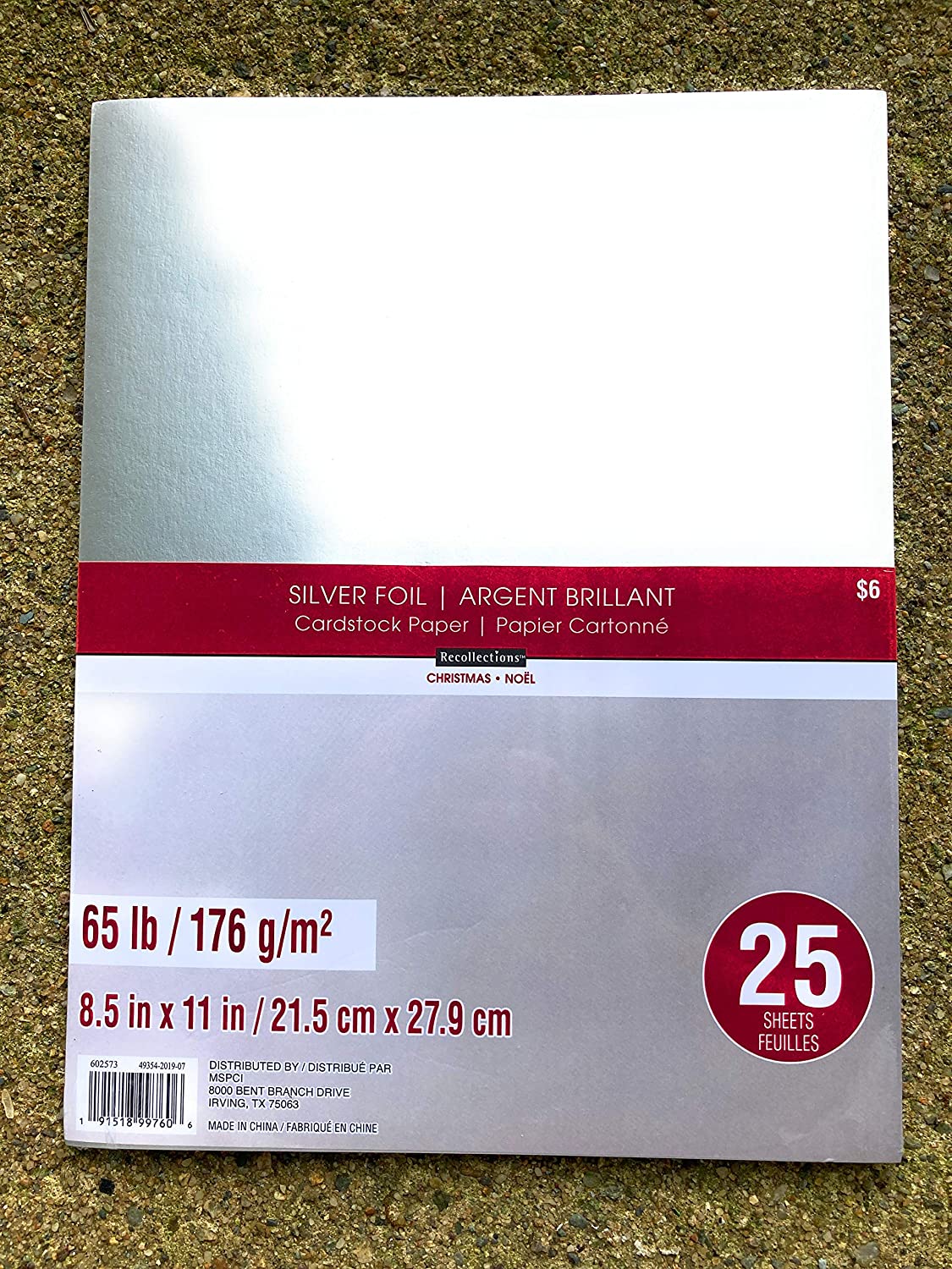 Silver Foil 8.5x11 Paper Pack - 25 Sheets