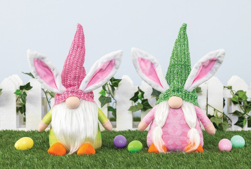 Spring Bunny Whimsy Gnome - Green Hat