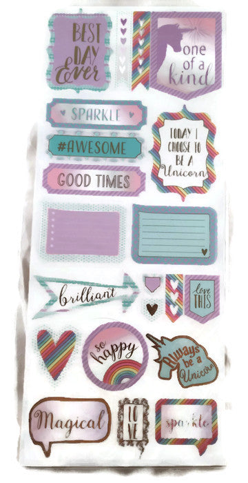Foil Accent Unicorn Stickers Unicorn Scrapbooking