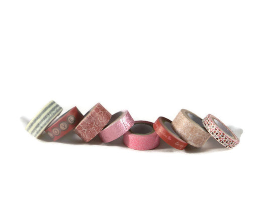 Valentines Day Washi Tape Assortment Set - Romance/Victorians - 8 Spools