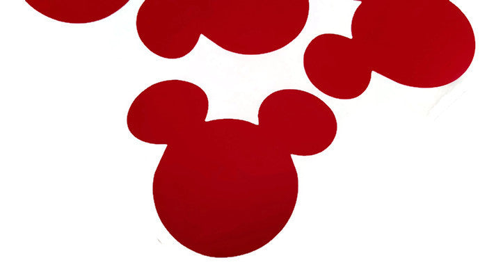 Vinyl Mickey Mouse Head Die Cut Stickers - 5 Inch - 4pc Choose Color