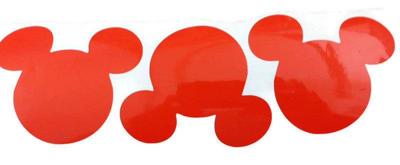 Vinyl Mickey Mouse Head Die Cut Stickers - 5 Inch - 4pc Choose Color