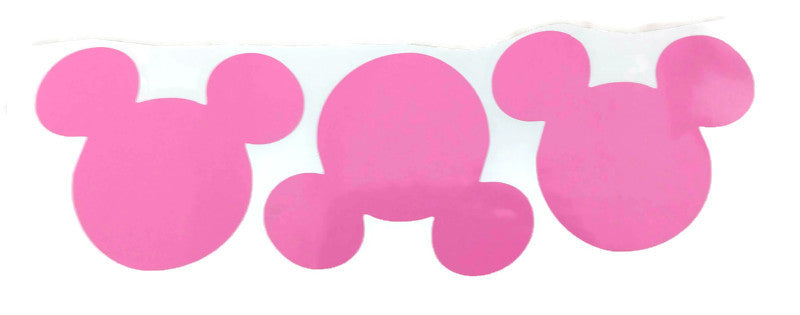 Vinyl Mickey Mouse Head Die Cut Stickers - 5 Inch - 4pc Choose Color