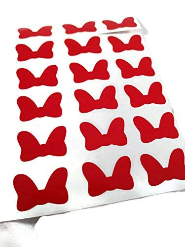 Vinyl Minnie Mouse Bow Die Cut Stickers - 25ct - Choose Color
