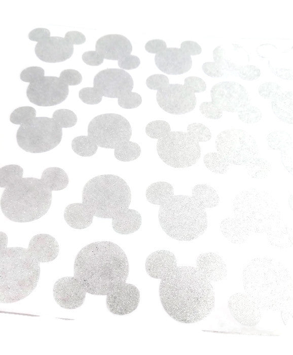 Glitter Cartoon Mouse Vinyl Decal Stickers - 25ct - Choose Color