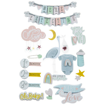 Pregnancy Scrapbook Stickers and Accessories Gift Set