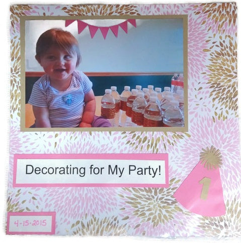 Pink and Gold Girl Scrapbook Birthday Layout