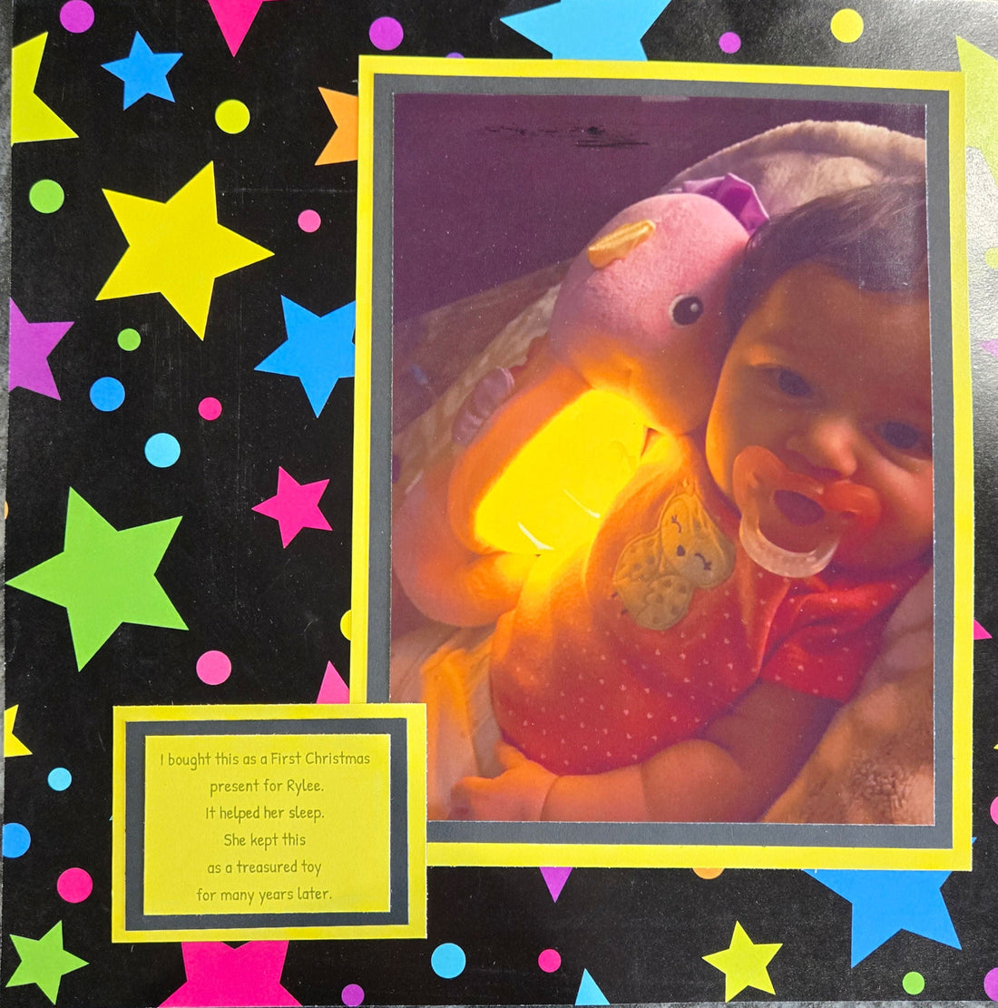 Neon Stars Scrapbook Layout